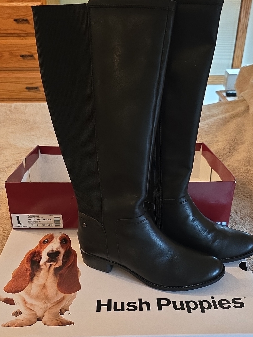 Hush Puppies Black Knee-High Riding Boots